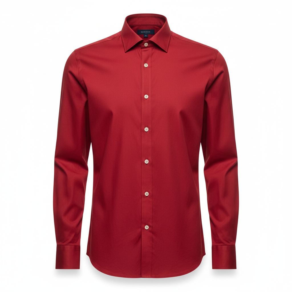 red full sleeve cotton formal shirt