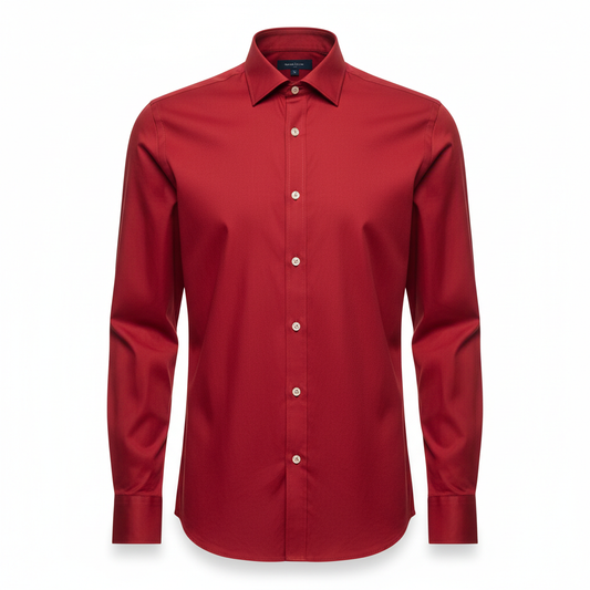 red full sleeve cotton formal shirt